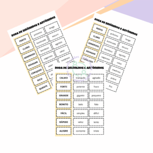 RODA DE PALAVRAS - SINÔNIMOS E ANTÔNIMOS