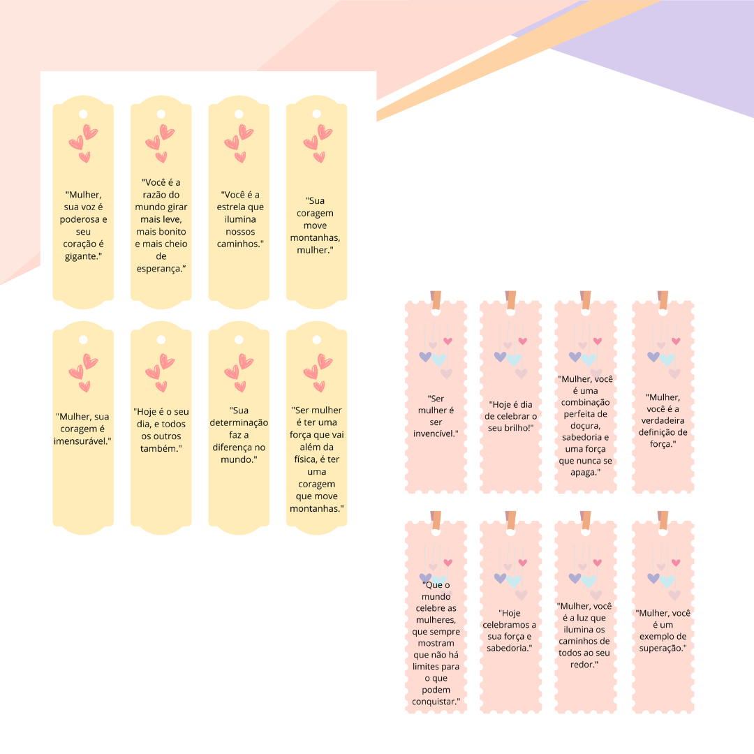 DIA INTERNACIONAL DA MULHER - MARCADOR DE PÁGINA