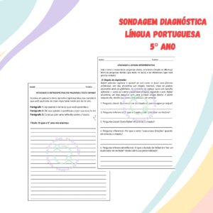 SONDAGEM DIAGNÓSTICA - LÍNGUA PORTUGUESA 5ºANO